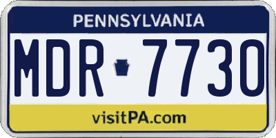 PA license plate MDR7730