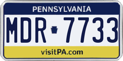 PA license plate MDR7733