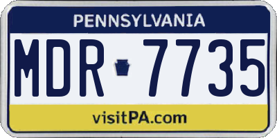 PA license plate MDR7735