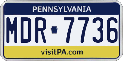 PA license plate MDR7736