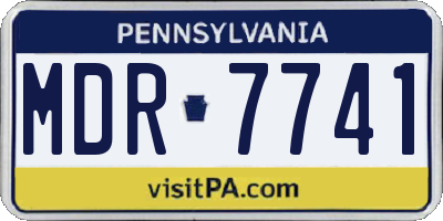 PA license plate MDR7741