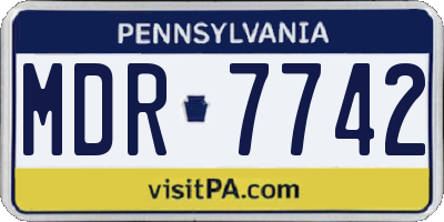 PA license plate MDR7742