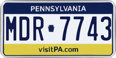 PA license plate MDR7743