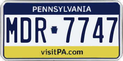 PA license plate MDR7747