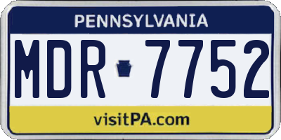 PA license plate MDR7752