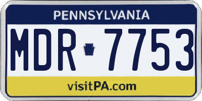 PA license plate MDR7753