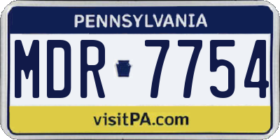 PA license plate MDR7754