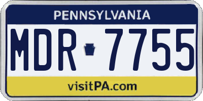 PA license plate MDR7755