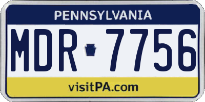 PA license plate MDR7756