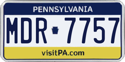 PA license plate MDR7757