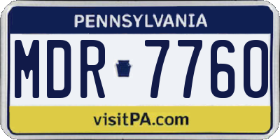 PA license plate MDR7760