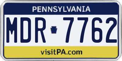 PA license plate MDR7762