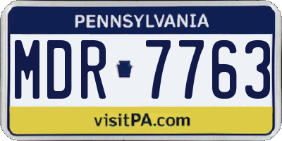 PA license plate MDR7763