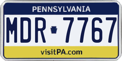 PA license plate MDR7767