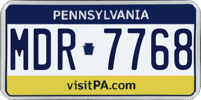 PA license plate MDR7768
