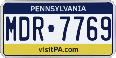 PA license plate MDR7769