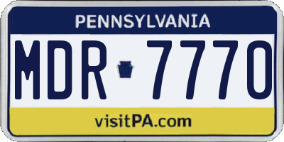 PA license plate MDR7770