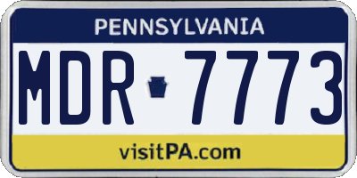 PA license plate MDR7773