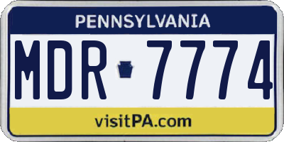 PA license plate MDR7774