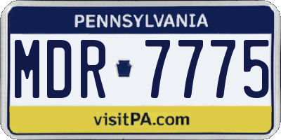 PA license plate MDR7775