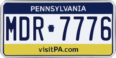PA license plate MDR7776