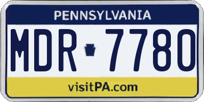 PA license plate MDR7780