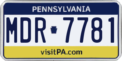 PA license plate MDR7781