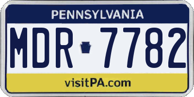 PA license plate MDR7782