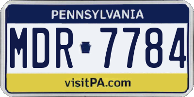 PA license plate MDR7784