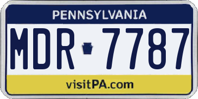 PA license plate MDR7787