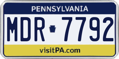 PA license plate MDR7792