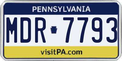 PA license plate MDR7793