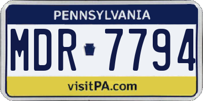 PA license plate MDR7794
