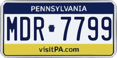 PA license plate MDR7799