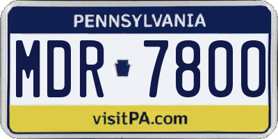 PA license plate MDR7800