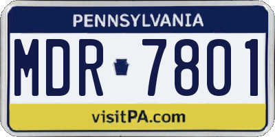 PA license plate MDR7801
