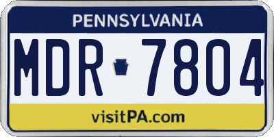 PA license plate MDR7804