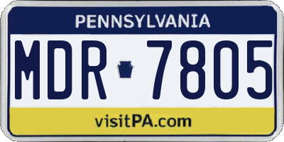 PA license plate MDR7805