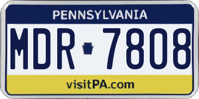 PA license plate MDR7808