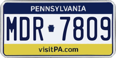 PA license plate MDR7809