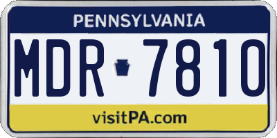 PA license plate MDR7810