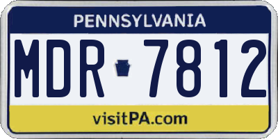 PA license plate MDR7812