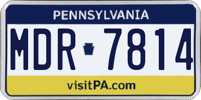 PA license plate MDR7814