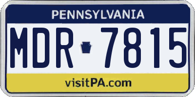 PA license plate MDR7815