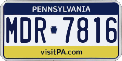 PA license plate MDR7816