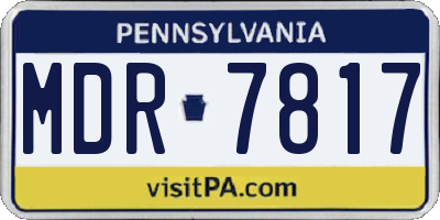 PA license plate MDR7817