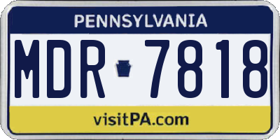 PA license plate MDR7818