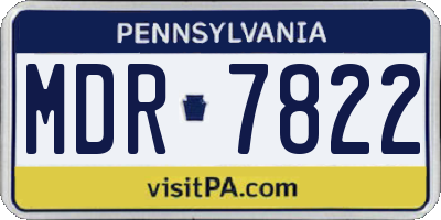 PA license plate MDR7822