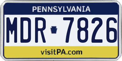 PA license plate MDR7826