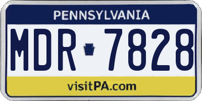 PA license plate MDR7828